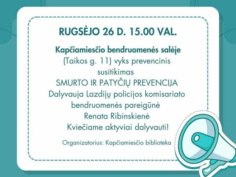 Prevencinis susitikimas "Smurto ir patyčių prevencija"