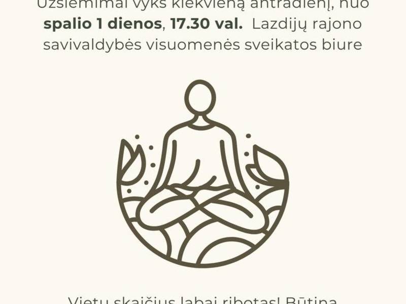 Nemokami meditacijos užsiėmimai