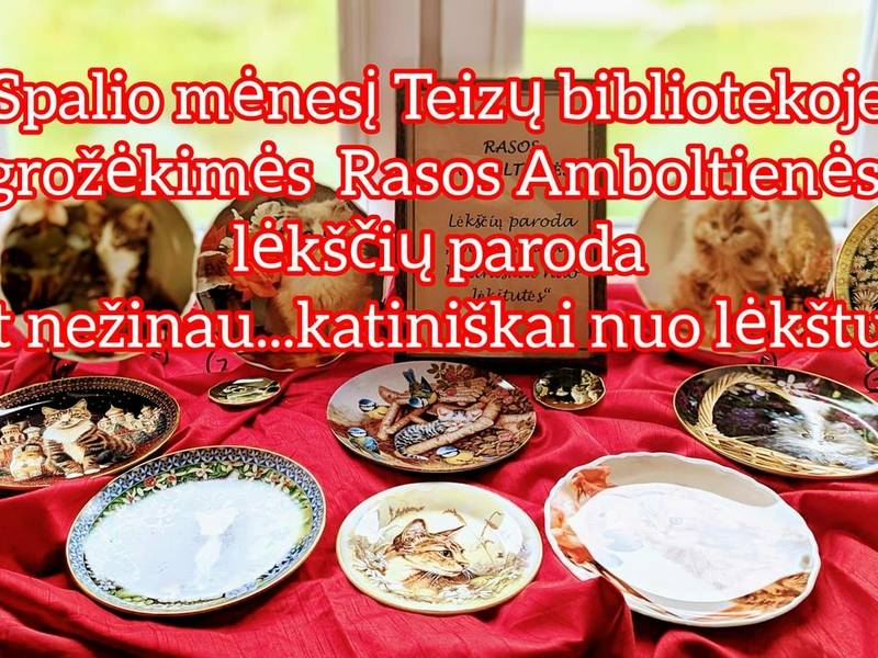 Exhibition of plates by Rasa Amboltienė "I don't even know... catlike from a plate"