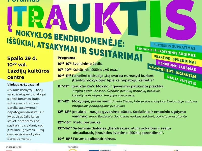 „Įtrauktis mokyklos bendruomenėje: iššūkiai, atsakymai ir susitarimai“