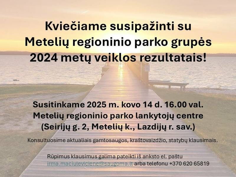 Meteliai Regional Park Group's performance results for 2024